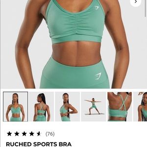 Gymshark ruched sport bra never used size small